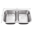 UNDER COUNTER DOUBLE BOWL BATHROOM IMPORT STAINLESS STEEL ENAMEL INOX KITCHEN SINK